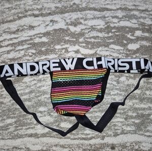 Andrew Christian Men's Chill Stripe Jockstrap Underwear Size XL NEW